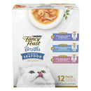 Purina Fancy Feast Classic Seafood Collection Broth for Cats Variety Pack, 1.4 oz Pouches (12 Pack)